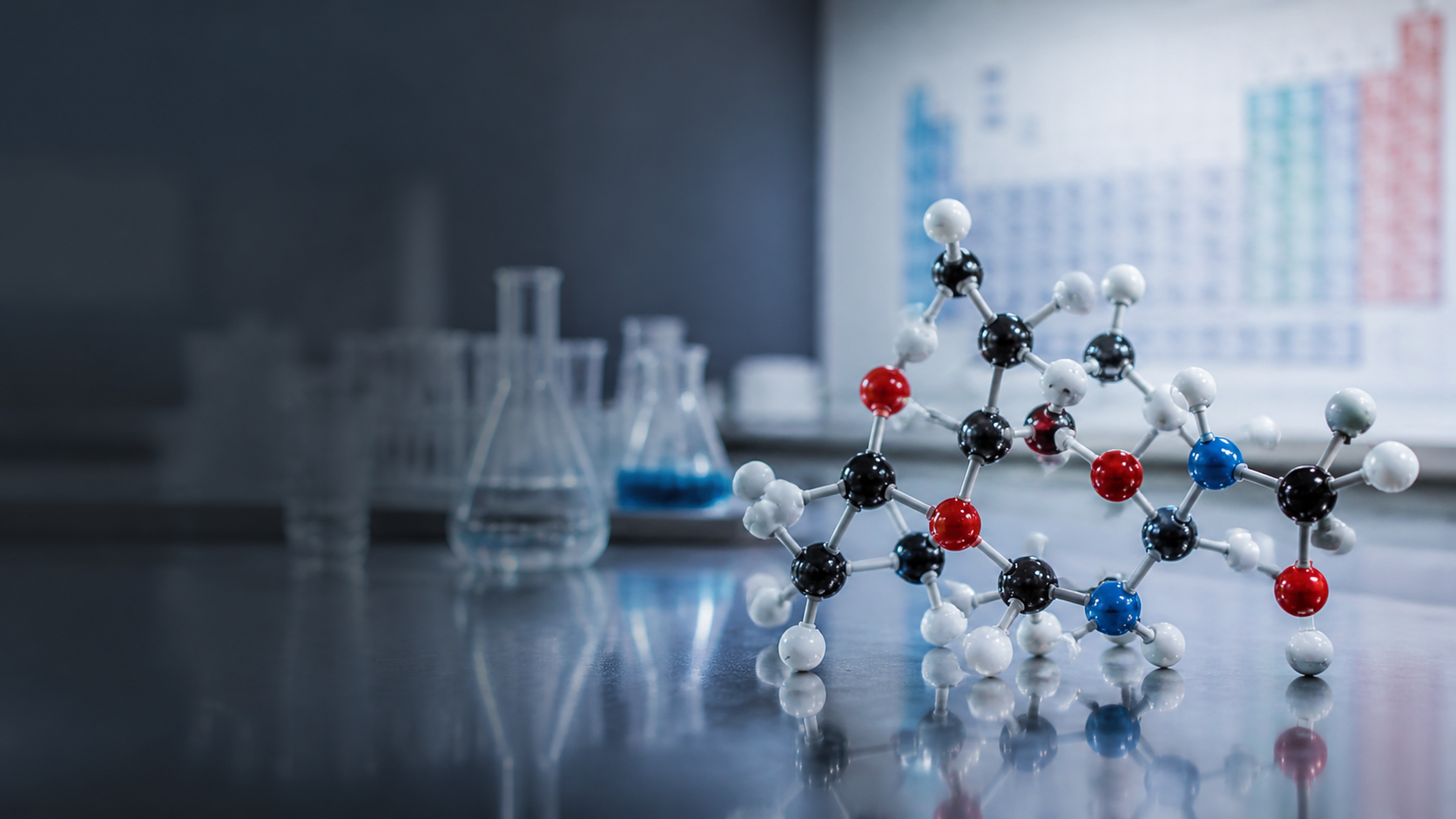 Molecular model in a laboratory